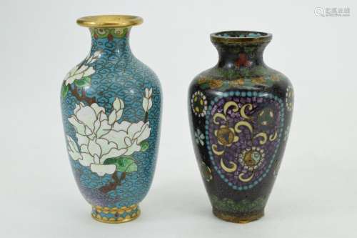 2 CHINESE CLOISONNÉ ALTER VASES