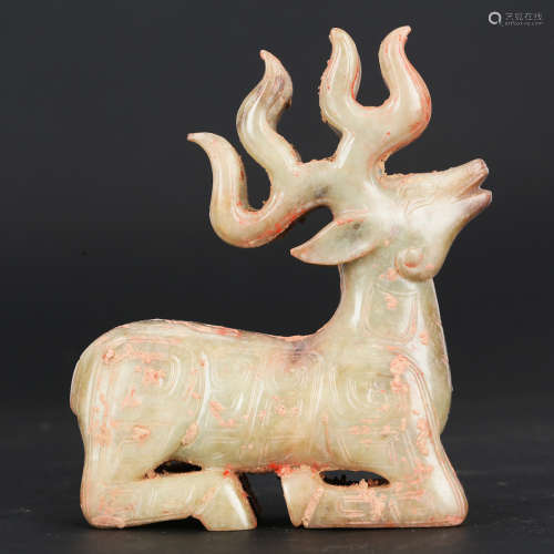 CHINESE ARCHAIC JADE DEER