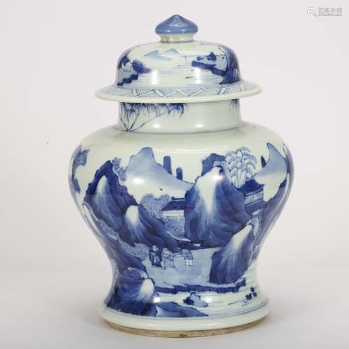 CHINESE BLUE AND WHITE GINGER JAR