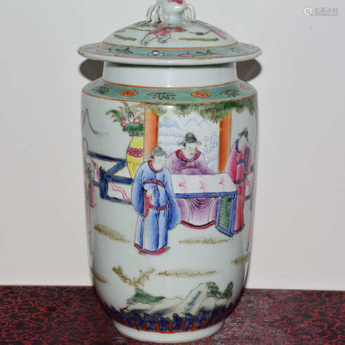 CHINESE FAMILLE ROSE COVER JAR