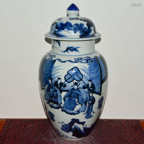 CHINESE BLUE AND WHITE GINGER JAR