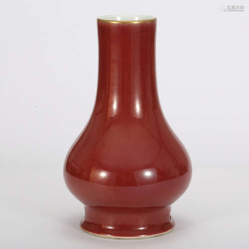 CHINESE OXBLOOD GLAZED PORCELAIN VASE