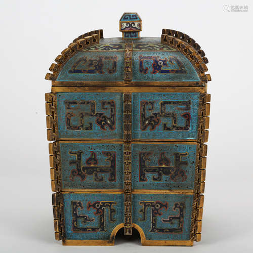 CHINESE CLOISONNE COVER BOX