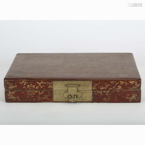 CHINESE LACQUER WOOD COVER BOX