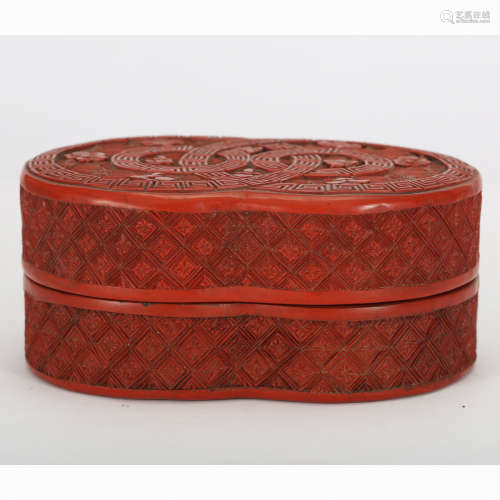 CHINESE CINNABAR LACQUER COVER BOX