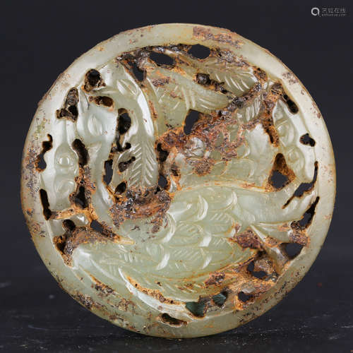 CHINESE ARCHAIC JADE BI DISK