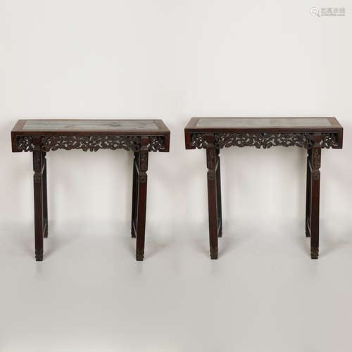 CHINESE PAIR OF ROSEWOOD ALTER TABLE