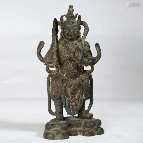 CHINESE BRONZE FIGURE OF WEITUO