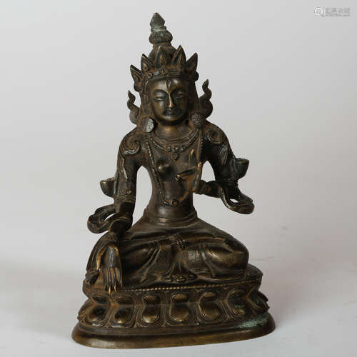 CHINESE BRONZE FIGURE OF TARA