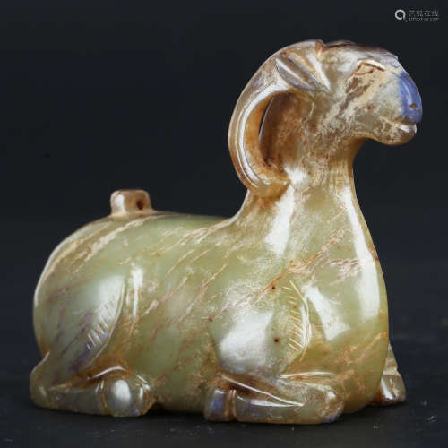 CHINESE ARCHAIC JADE RAM