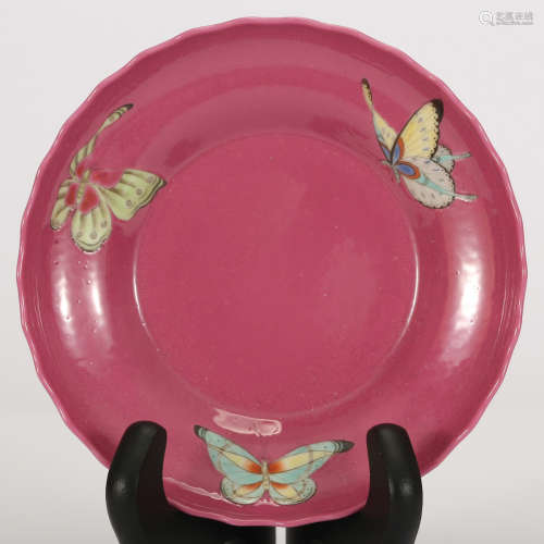 CHINESE FAMILLE ROSE PORCELAIN PLATE