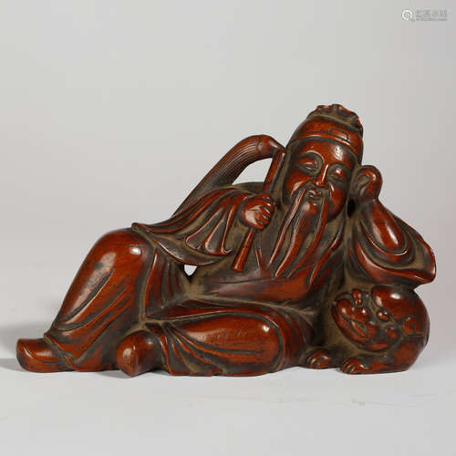 CHINESE BOXWOOD FIGURE OF SCHOLAR