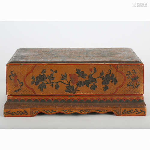 CHINESE LACQUER WOOD COVER BOX