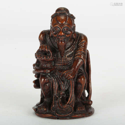 CHINESE HARDWOOD CARVED FIGURINE