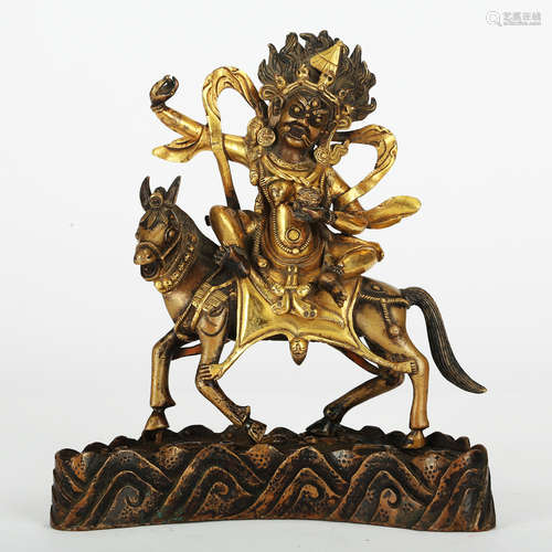 CHINESE GILT BRONZE FIGURE OF BUDDHA