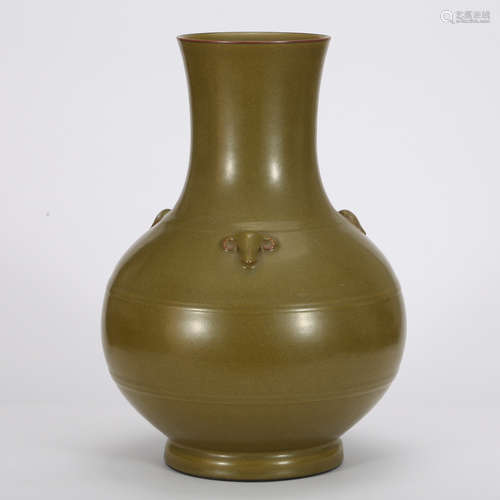 CHINESE TEA DUST GLAZED PORCELAIN VASE