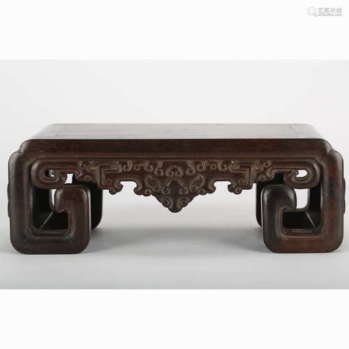 CHINESE HARDWOOD CARVED MINIATURE TABLE