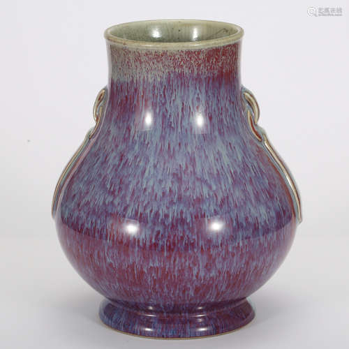 CHINESE FLAMBEE GLAZED ZUN VASE