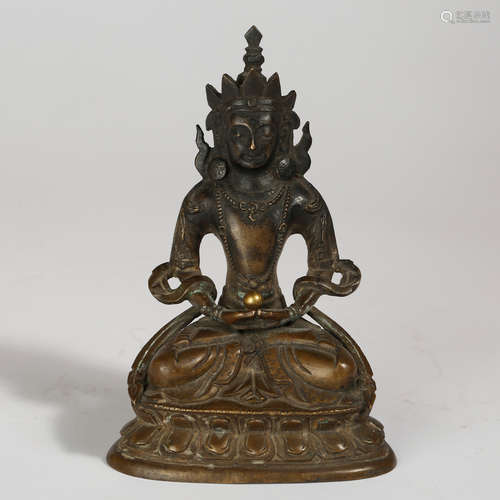 CHINESE BRONZE FIGURE OF AMITAYUS