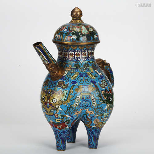 CHINESE CLOISONNE WATER PITCHER WITH COVER