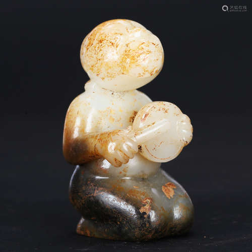 CHINESE ARCHAIC JADE FIGURINE