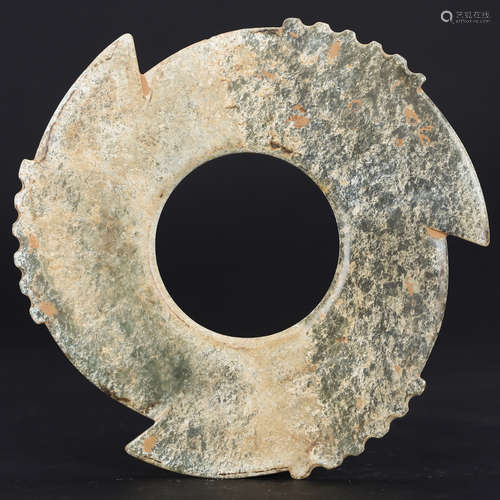 CHINESE ARCHAIC JADE BI DISK