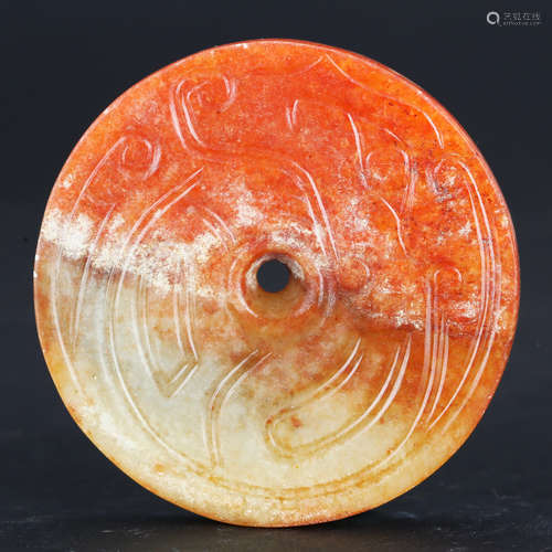 CHINESE ARCHAIC JADE BI DISK