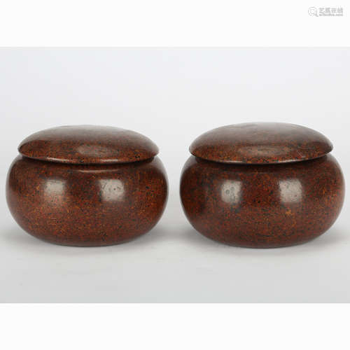 CHINESE LACQUER WOOD GO CHEESE BOXES, PAIR