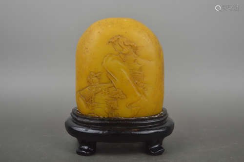 A SOAPSTONE CARVED SEAL