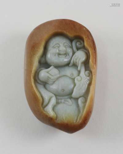 HETIAN JADE LAUGHING BUDDHA PENDANT