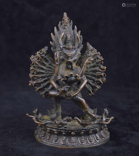 A BRONZE MOLDED JINGANG BUDDHA STATUE