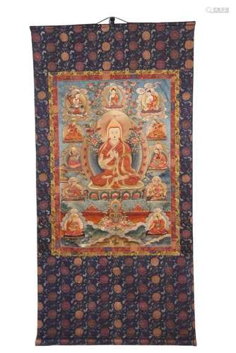 TIBETAN EMBROIDERY THANGKA OF TSONGKHAPA