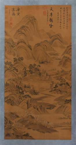 CHINESE SCROLL PAINTING OF MOUNTAIN VIEWS