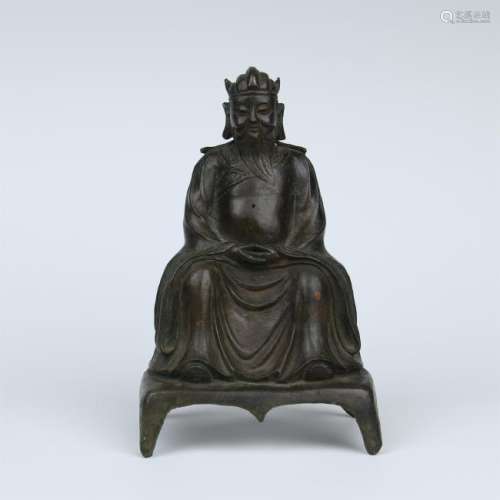 CHINESE BRONZE SEATED OFFICIAL