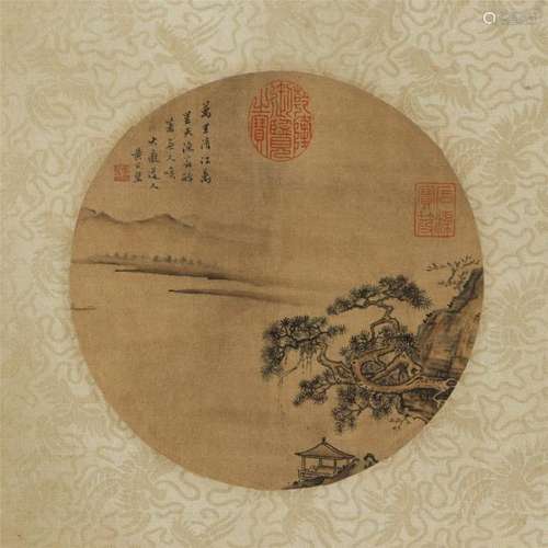 CHINESE ROUND FAN PAINTING OF LAKEVIEWS