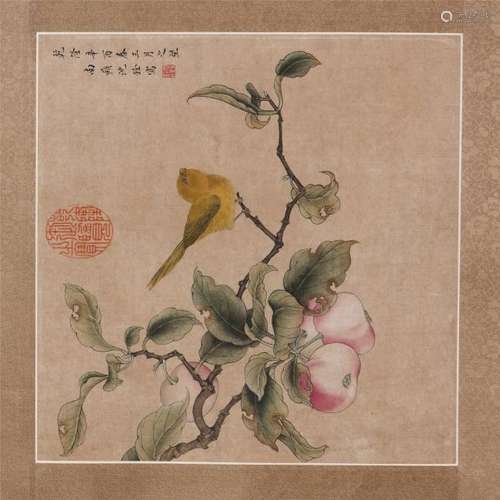 CHINESE SCROLL PAINTING OF BIRD AND FLOWER