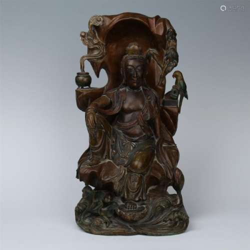 CHINESE AGLAWOOD SEATED GUANYIN