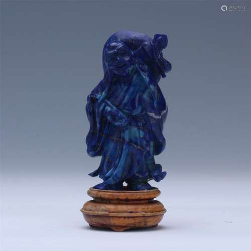 CHINESE LAPIS STANDING BUDDHA