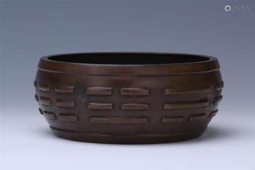 CHINESE BRONZE ROUND CENSER