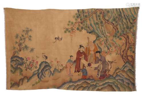 CHINESE KESI EMBROIDERY TAPESTRY OF IMMORTALS IN MOUNTAIN