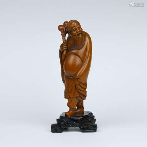 CHINESE BOXWOOD CRAVED STANDING FIGURE