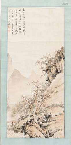 CHINESE SCROLL PAINTING OF MOUNTAIN VIEWS