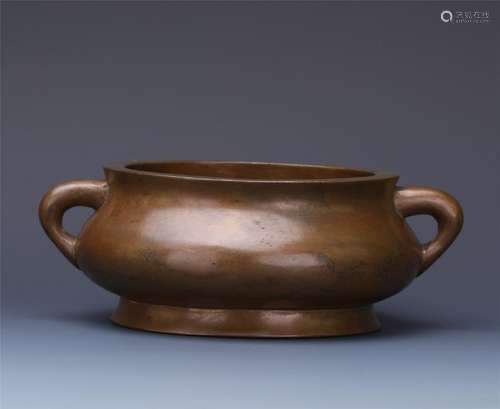 CHINESE BRONZE ROUND CENSER