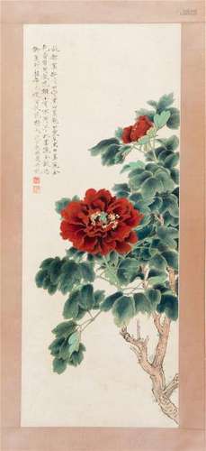 CHINESE SCROLL PAINTING OF FLOWER