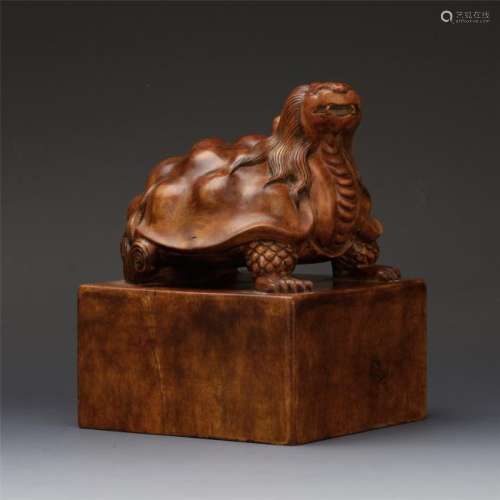 CHINESE BOXWOOD IMPIRAL TURTLE SEAL