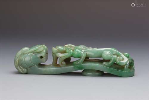 CHINESE JADEITE DRAGON BELT HOOK