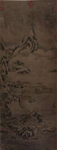 CHINESE SCROLL PAINTING OF MOUNTAIN VIEWS