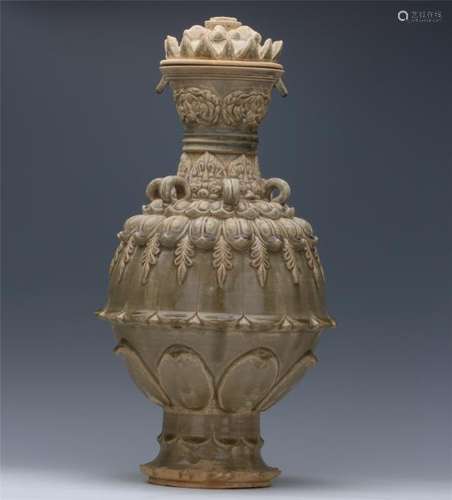 CHINESE YAOZHOU KILN LIDDED VASE