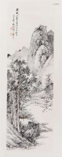 CHINESE SCROLL PAINTING OF MOUNTAIN VIEWS