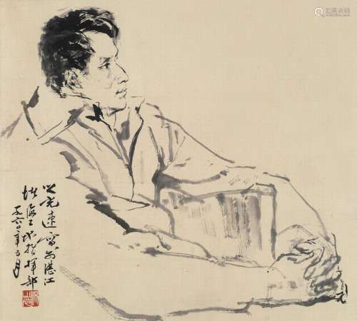 杨之光 1960年作 人物速写 镜心 水墨纸本